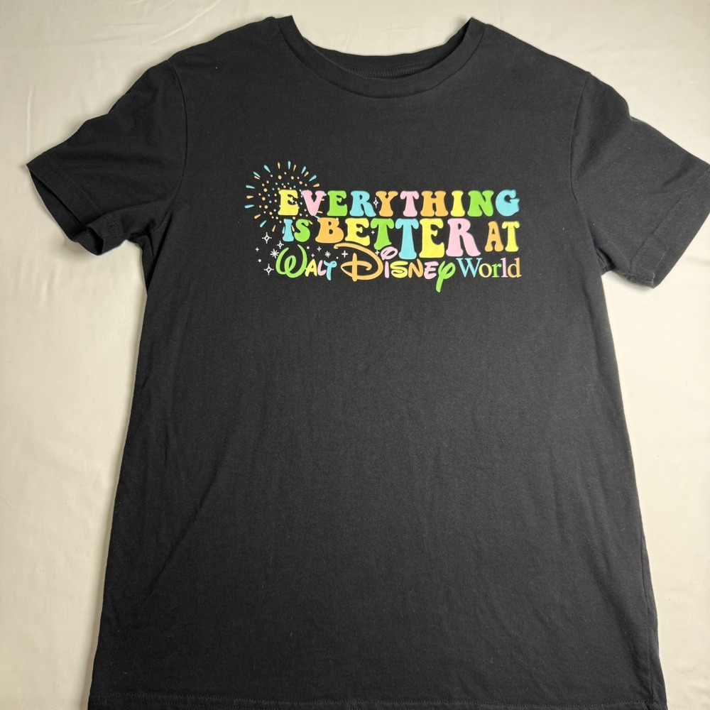 Disney World Everything Is Better At Walt Disney World Black Graphic T-Shirt S
